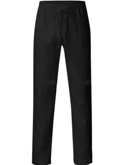 OUKU Men's Linen Pants Beach Pants Black White Blue M L XL