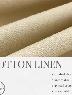 Discount OUKU Men's Linen Pants Dress Pants Summer Trousers Straight Leg Plain Breathable Casual Daily Holiday Standard Fit Khaki Beige