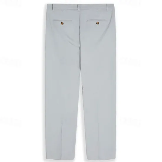 New OUKU Men's Linen Pants Summer Pants Buttons Front Pocket Straight Leg Plain Comfort Breathable Casual Daily Holiday Fashion Basic Black White