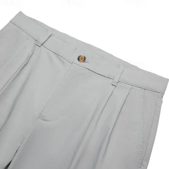 New OUKU Men's Linen Pants Summer Pants Buttons Front Pocket Straight Leg Plain Comfort Breathable Casual Daily Holiday Fashion Basic Black White