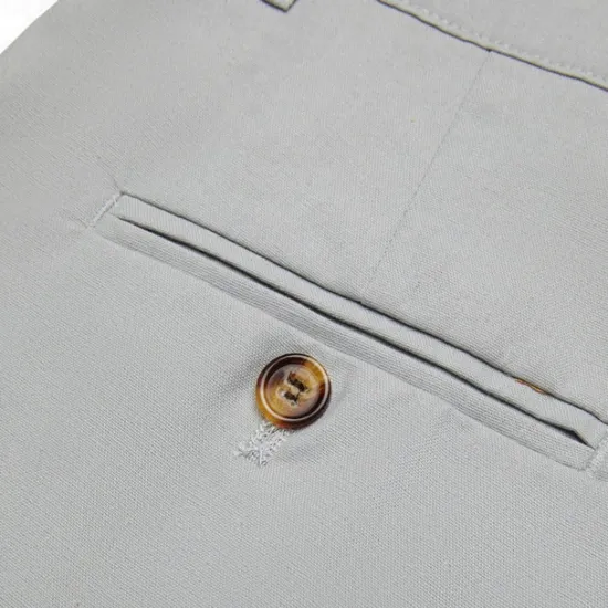 New OUKU Men's Linen Pants Summer Pants Buttons Front Pocket Straight Leg Plain Comfort Breathable Casual Daily Holiday Fashion Basic Black White