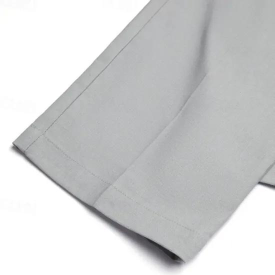 New OUKU Men's Linen Pants Summer Pants Buttons Front Pocket Straight Leg Plain Comfort Breathable Casual Daily Holiday Fashion Basic Black White