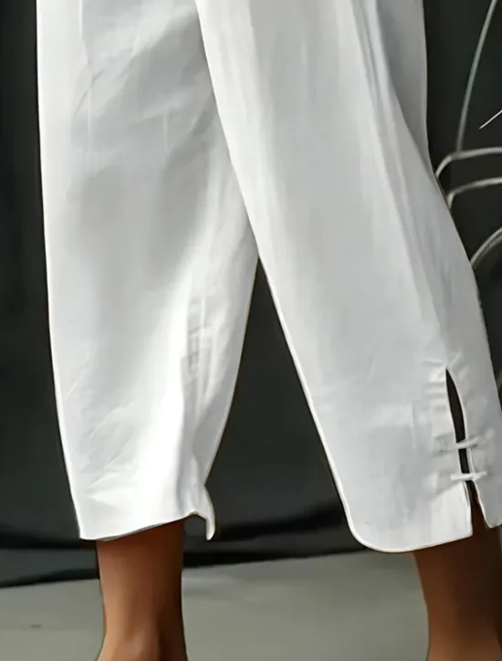 Discount OUKU Men's Linen Pants Summer Pants Cropped Pants Beach Pants Drawstring Elastic Waist Plain Comfort Breathable Calf-Length Casual Daily Holiday Fashion Classic Style Black White