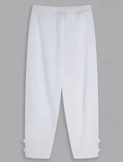 Discount OUKU Men's Linen Pants Summer Pants Cropped Pants Beach Pants Drawstring Elastic Waist Plain Comfort Breathable Calf-Length Casual Daily Holiday Fashion Classic Style Black White
