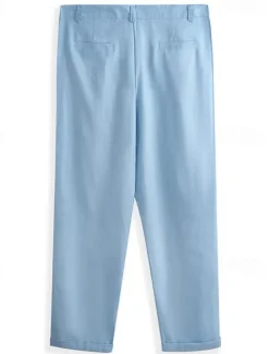 Hot OUKU Men's Linen Pants Trousers Summer Pants Beach Pants Front Pocket Straight Leg Plain Comfort Breathable Casual Daily Holiday Fashion Basic Black White