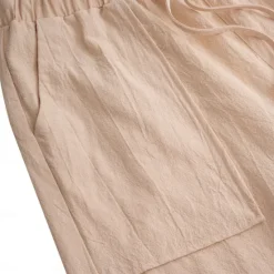 Discount OUKU Men's Linen Pants Trousers Summer Pants Beach Pants Pocket Drawstring Elastic Waist Plain Daily Streetwear Fashion Casual Black White