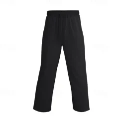 New OUKU Men's Linen Pants Trousers Summer Pants Beach Pants Drawstring Elastic Waist Straight Leg Plain Comfort Breathable Vacation Daily Holiday Hawaiian Boho Black White
