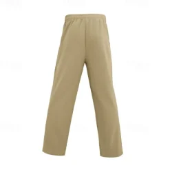 New OUKU Men's Linen Pants Trousers Summer Pants Beach Pants Drawstring Elastic Waist Straight Leg Plain Comfort Breathable Vacation Daily Holiday Hawaiian Boho Black White
