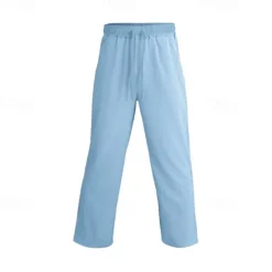 New OUKU Men's Linen Pants Trousers Summer Pants Beach Pants Drawstring Elastic Waist Straight Leg Plain Comfort Breathable Vacation Daily Holiday Hawaiian Boho Black White