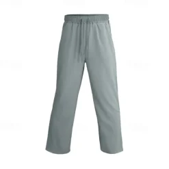 New OUKU Men's Linen Pants Trousers Summer Pants Beach Pants Drawstring Elastic Waist Straight Leg Plain Comfort Breathable Vacation Daily Holiday Hawaiian Boho Black White