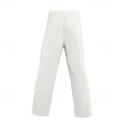 New OUKU Men's Linen Pants Trousers Summer Pants Beach Pants Drawstring Elastic Waist Straight Leg Plain Comfort Breathable Vacation Daily Holiday Hawaiian Boho Black White