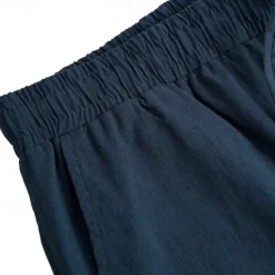 OUKU Men's Linen Pants Trousers Summer Pants Beach Pants Drawstring Elastic Waist Plain Comfort Breathable Full Length Daily Beach Fashion Simple Black White