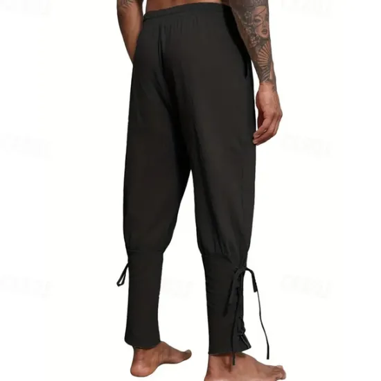 Outlet OUKU Men's Linen Pants Trousers Summer Pants Beach Pants Pocket Drawstring Elastic Waist Plain Comfort Breathable Daily Holiday Vacation Hawaiian Boho ArmyGreen Black