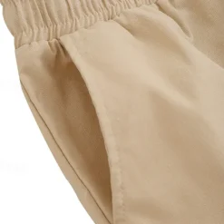 OUKU Men's Linen Pants Trousers Summer Pants Beach Pants Drawstring Elastic Waist Plain Comfort Breathable Outdoor Daily Going out Fashion Streetwear Black White