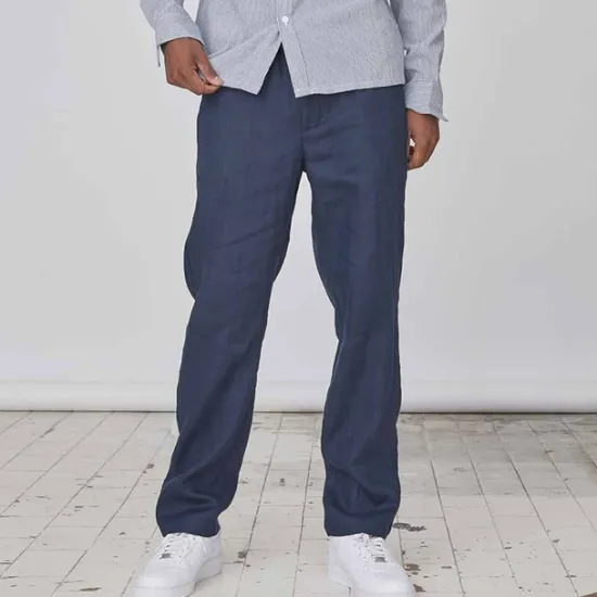 Hot OUKU Men's Linen Pants Trousers Summer Pants Pocket Plain Comfort Breathable Daily Casual Black White
