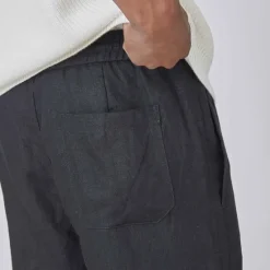 Hot OUKU Men's Linen Pants Trousers Summer Pants Pocket Plain Comfort Breathable Daily Casual Black White