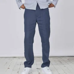 Hot OUKU Men's Linen Pants Trousers Summer Pants Pocket Plain Comfort Breathable Daily Casual Black White