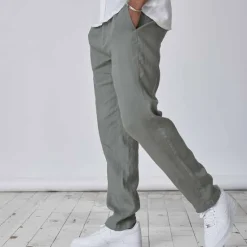 Hot OUKU Men's Linen Pants Trousers Summer Pants Pocket Plain Comfort Breathable Daily Casual Black White