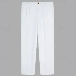 Best OUKU Men's Linen Pants Trousers Summer Pants Front Pocket Pleats Straight Leg Plain Comfort Breathable Casual Daily Holiday Fashion Basic Black White