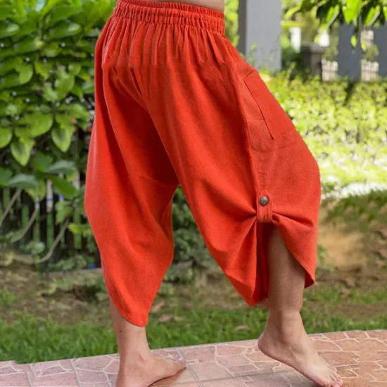 Hot OUKU Men's Linen Pants Trousers Summer Pants Beach Pants Drawstring Elastic Waist Drop Crotch Plain Comfort Breathable Outdoor Daily Streetwear Linen / Cotton Blend Stylish Casual Blue Micro-elastic Black