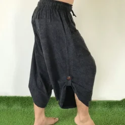 Hot OUKU Men's Linen Pants Trousers Summer Pants Beach Pants Drawstring Elastic Waist Drop Crotch Plain Comfort Breathable Outdoor Daily Streetwear Linen / Cotton Blend Stylish Casual Blue Micro-elastic Black