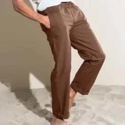 Best OUKU Men's Linen Pants Trousers Summer Pants Pocket Plain Comfort Breathable Outdoor Daily Going out Fashion Casual Black White