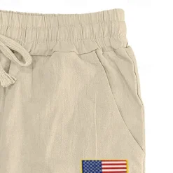 New OUKU Men's Linen Pants Trousers Summer Pants Beach Pants Drawstring Elastic Waist Straight Leg Plain Comfort Breathable Full Length Casual Daily Holiday Fashion Classic Style Black White