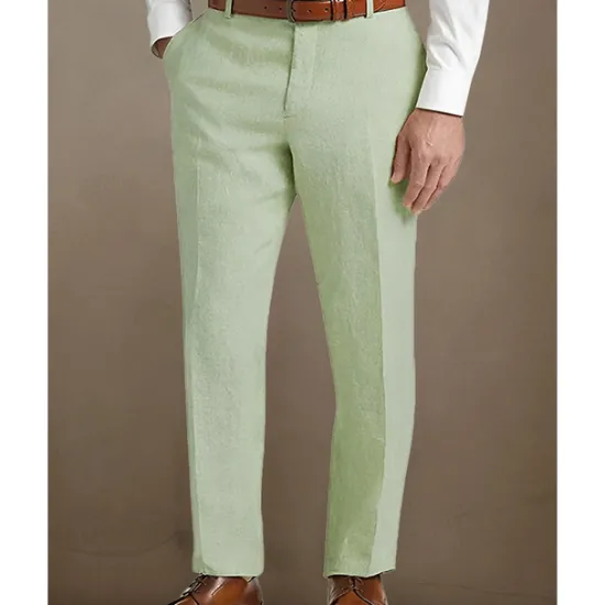 Best OUKU Men's Linen Pants Trousers Summer Pants Beach Pants Pocket Buttons Plain Comfort Breathable Vacation Daily Holiday Hawaiian Boho Black White