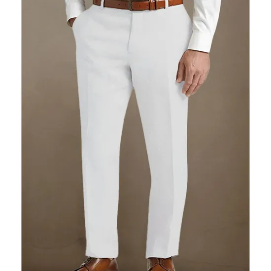 Best OUKU Men's Linen Pants Trousers Summer Pants Beach Pants Pocket Buttons Plain Comfort Breathable Vacation Daily Holiday Hawaiian Boho Black White