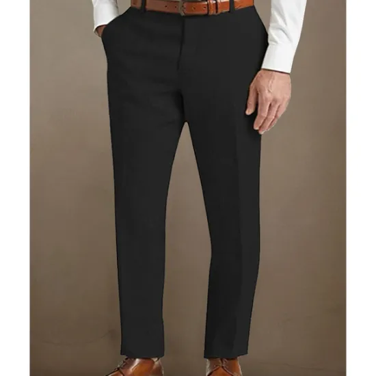 Best OUKU Men's Linen Pants Trousers Summer Pants Beach Pants Pocket Buttons Plain Comfort Breathable Vacation Daily Holiday Hawaiian Boho Black White