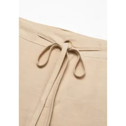 OUKU Men's Linen Pants Trousers Summer Pants Beach Pants Front Pocket Straight Leg Plain Comfort Breathable Casual Daily Holiday Fashion Basic Black White