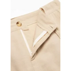 OUKU Men's Linen Pants Trousers Summer Pants Beach Pants Front Pocket Straight Leg Plain Comfort Breathable Casual Daily Holiday Fashion Basic Black White