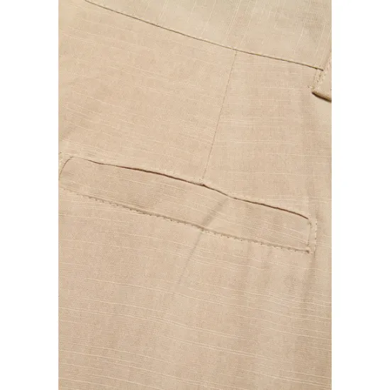 OUKU Men's Linen Pants Trousers Summer Pants Beach Pants Front Pocket Straight Leg Plain Comfort Breathable Casual Daily Holiday Fashion Basic Black White