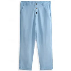 Clearance OUKU Men's Linen Pants Trousers Summer Pants Beach Pants Front Pocket Straight Leg Plain Comfort Breathable Casual Daily Holiday Fashion Basic Black White