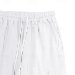 New OUKU Men's Linen Pants Trousers Summer Pants Beach Pants Pocket Drawstring Elastic Waist Plain Comfort Breathable Vacation Daily Holiday Hawaiian Boho Black White