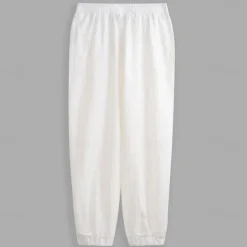 Outlet OUKU Men's Linen Pants Trousers Summer Pants Elastic Waist Straight Leg High Rise Solid Color Comfort Breathable Full Length Business Business Black White Inelastic