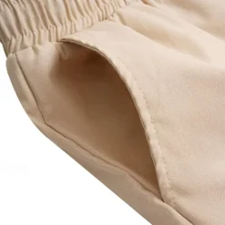 Discount OUKU Men's Linen Pants Trousers Summer Pants Pocket Drawstring Plain Comfort Breathable Ankle-Length Casual Daily Going out Simple Casual Black White Micro-elastic