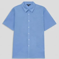 Discount OUKU Men's Linen Shirt Casual Shirt Button Down Shirt White Blue Gray Short Sleeve Solid Color Turndown Outdoor Causal Button Clothing Apparel Vacation Daily Sport