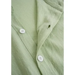 Best OUKU Men's Linen Shirt Summer Shirt Beach Wear Button Up Shirt Solid Color Vacation Curise Black White Pink Blue Short Sleeve Turndown Summer Clothing Apparel Button-Down