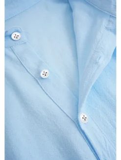 Best OUKU Men's Linen Shirt Summer Shirt Casual Shirt Plain Vacation Casual White Pink Sky Blue Brown Long Sleeve Tab Collar Spring & Summer Clothing Apparel
