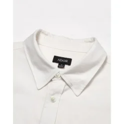 Outlet OUKU Men's Linen Shirt Long Sleeve Fold-over Collar Summer Spring & Fall Clothing Apparel Casual Shirt Button Down Shirt Plain Lapel Summer Casual Daily Clothing Apparel White