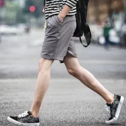 Discount OUKU Men's Linen Shorts Summer Shorts Beach Shorts Pocket Drawstring Elastic Waist Plain Comfort Breathable Short Holiday Vacation Beach Hawaiian Boho Black White
