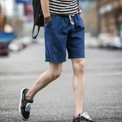 Discount OUKU Men's Linen Shorts Summer Shorts Beach Shorts Pocket Drawstring Elastic Waist Plain Comfort Breathable Short Holiday Vacation Beach Hawaiian Boho Black White