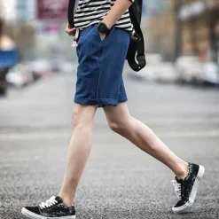 Discount OUKU Men's Linen Shorts Summer Shorts Beach Shorts Pocket Drawstring Elastic Waist Plain Comfort Breathable Short Holiday Vacation Beach Hawaiian Boho Black White