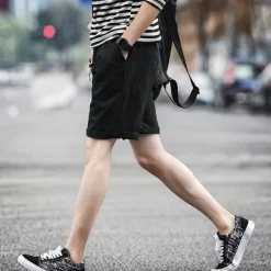 Discount OUKU Men's Linen Shorts Summer Shorts Beach Shorts Pocket Drawstring Elastic Waist Plain Comfort Breathable Short Holiday Vacation Beach Hawaiian Boho Black White