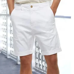 Hot OUKU Men's Linen Shorts Summer Shorts Beach Shorts Button Pocket Plain Comfort Breathable Short Holiday Vacation Beach Linen Cotton Blend Hawaiian Boho Black White