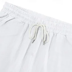 Sale OUKU Men's Linen Shorts Summer Shorts Beach Shorts Pocket Drawstring Elastic Waist Plain Comfort Breathable Short Vacation Holiday Beach Hawaiian Boho Black White