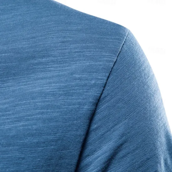 Best OUKU Men's Linen-like T Shirt Moisture Wicking Shirts Plain V Neck Street Causal Short Sleeve V Neck Vintage Clothing Apparel Retro Basic Casual Comfortable