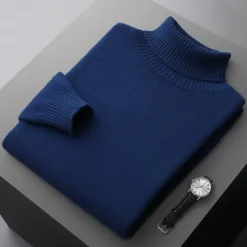 Outlet OUKU Men's Merino Wool Turtleneck Sweater Knit Solid Color Turtleneck Knitwear Elegant Christmas Outdoor Clothing Apparel Fall Winter Black White S M L