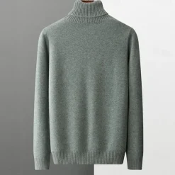 Outlet OUKU Men's Merino Wool Turtleneck Sweater Knit Solid Color Turtleneck Knitwear Elegant Christmas Outdoor Clothing Apparel Fall Winter Black White S M L
